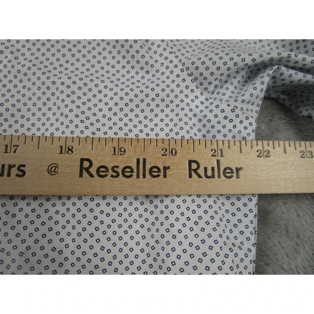 Banana Republic Shirt Mens‎ Medium White Standard Geometric Long Sleeve Preppy